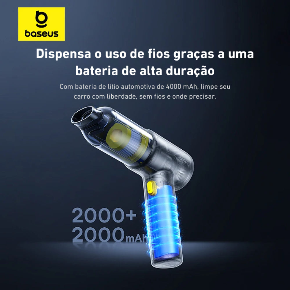 Aspirador e Soprador Portátil Baseus - 4 em 1, 5000Pa, Sem Fio, Alta Potência