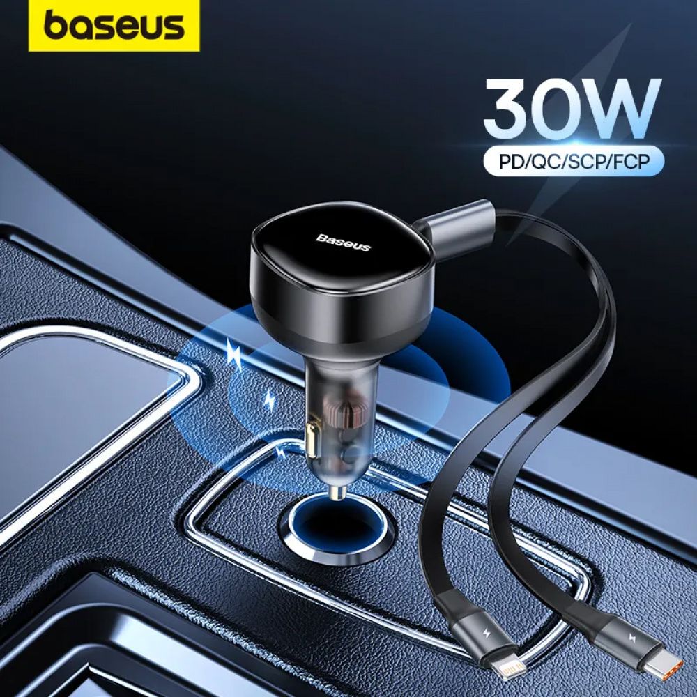 Carregador Veicular Retrátil FastFlex Duo Potência e Organização no Seu Carro