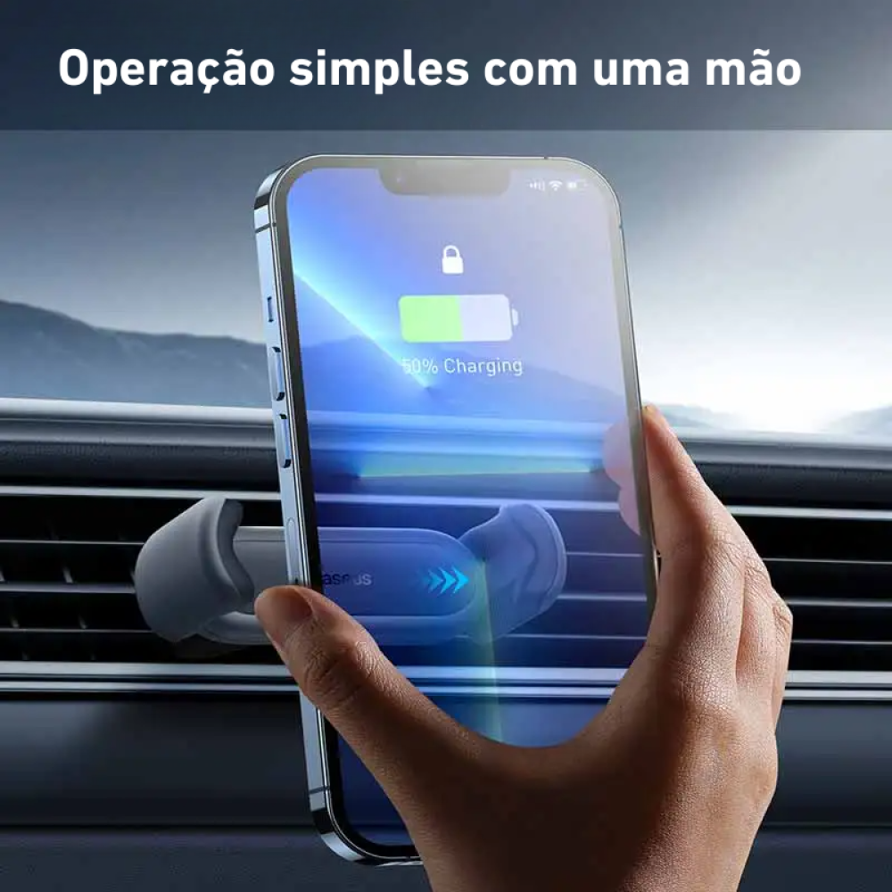 Suporte Veicular Baseus Gravity Fit - Fixação Dupla, Design Minimalista e Compacto